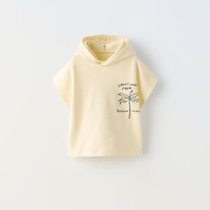 Zara Cream Kids Hoodie with Palm Tree Design